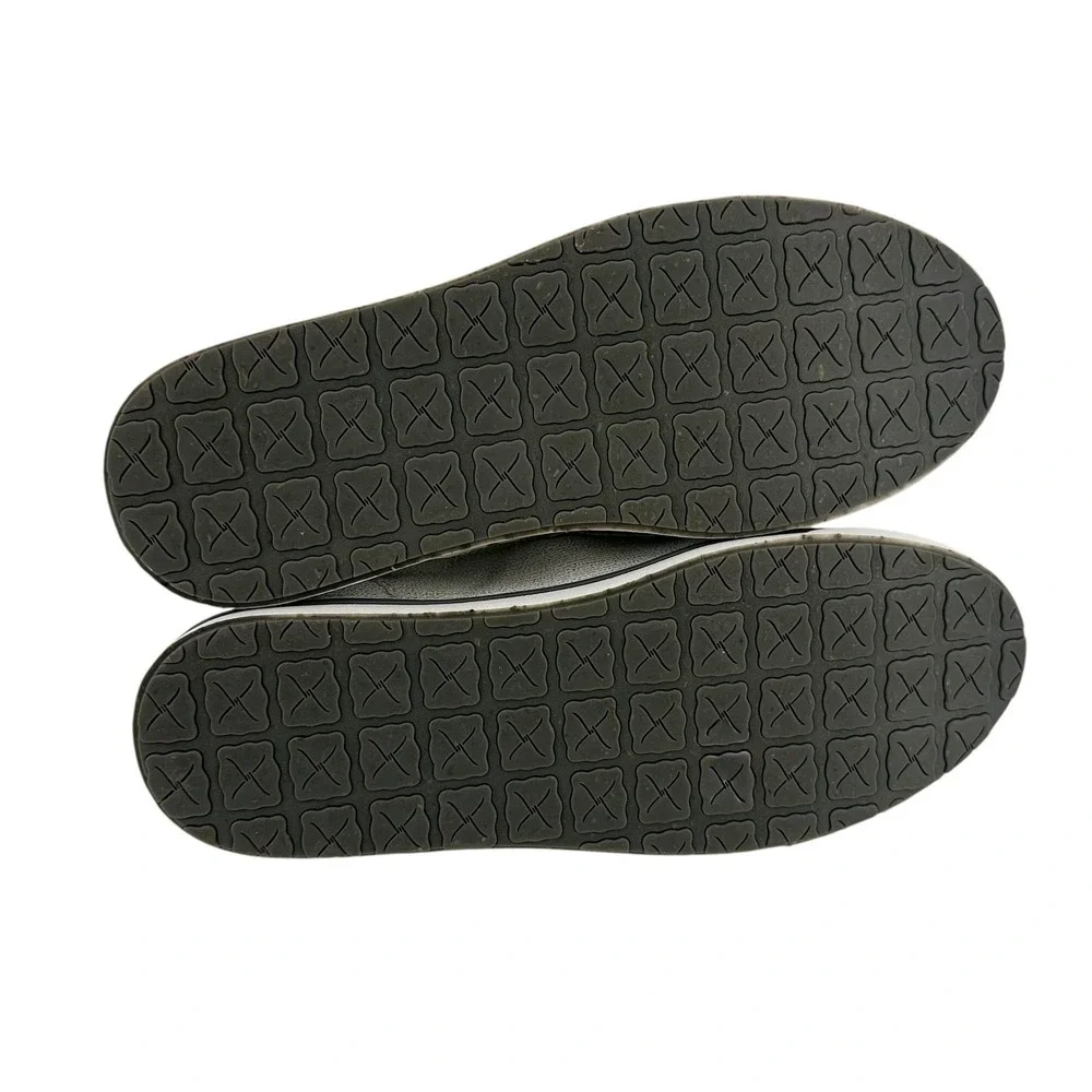 Twisted X Youth Sz 3 Kicks Gry Woven Checkerboard Leather Slip On Shoes YCA0022